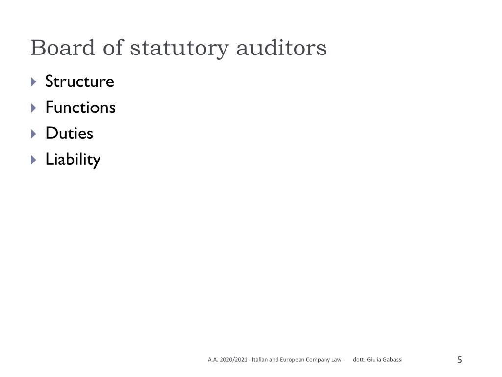 board of statutory auditors
