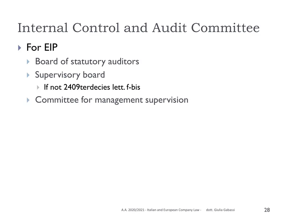 internal control and audit committee