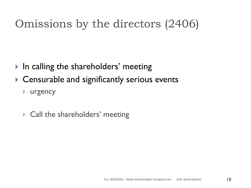 omissions by the directors 2406