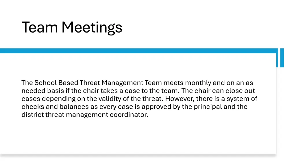 team meetings