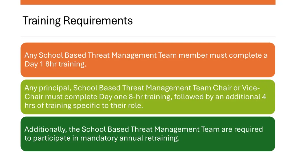 training requirements