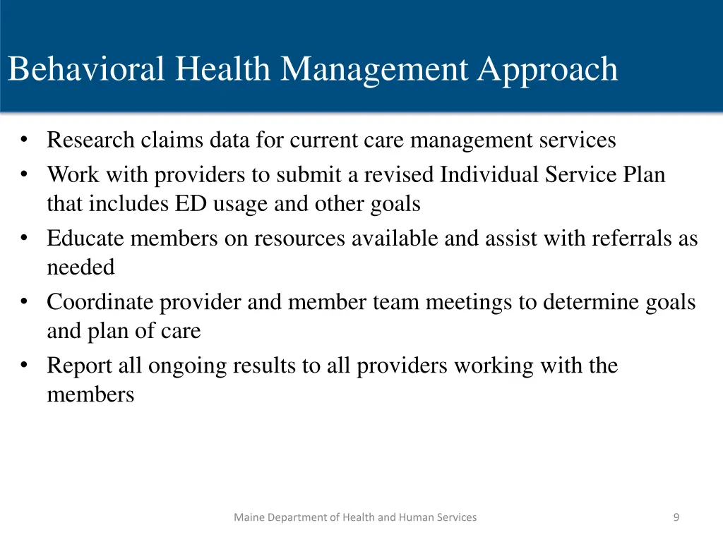 behavioral health management approach