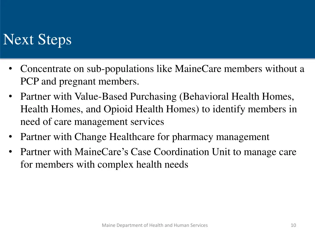 next steps