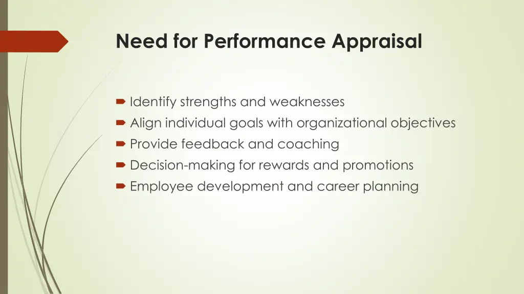 need for performance appraisal