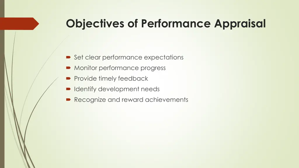 objectives of performance appraisal