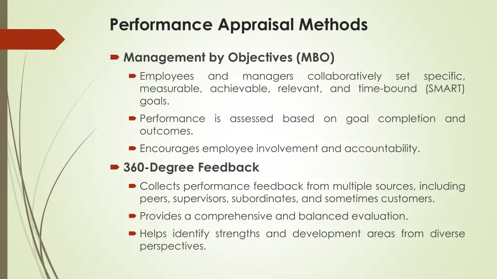 performance appraisal methods