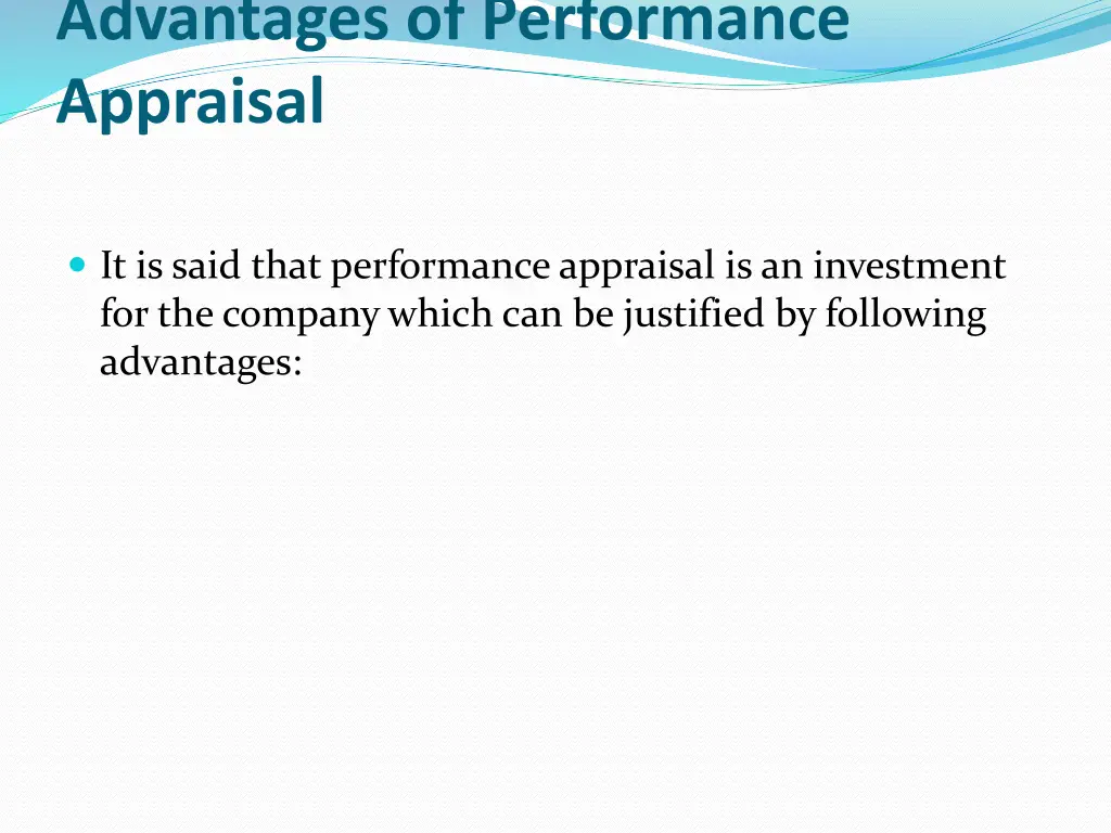 advantages of performance appraisal