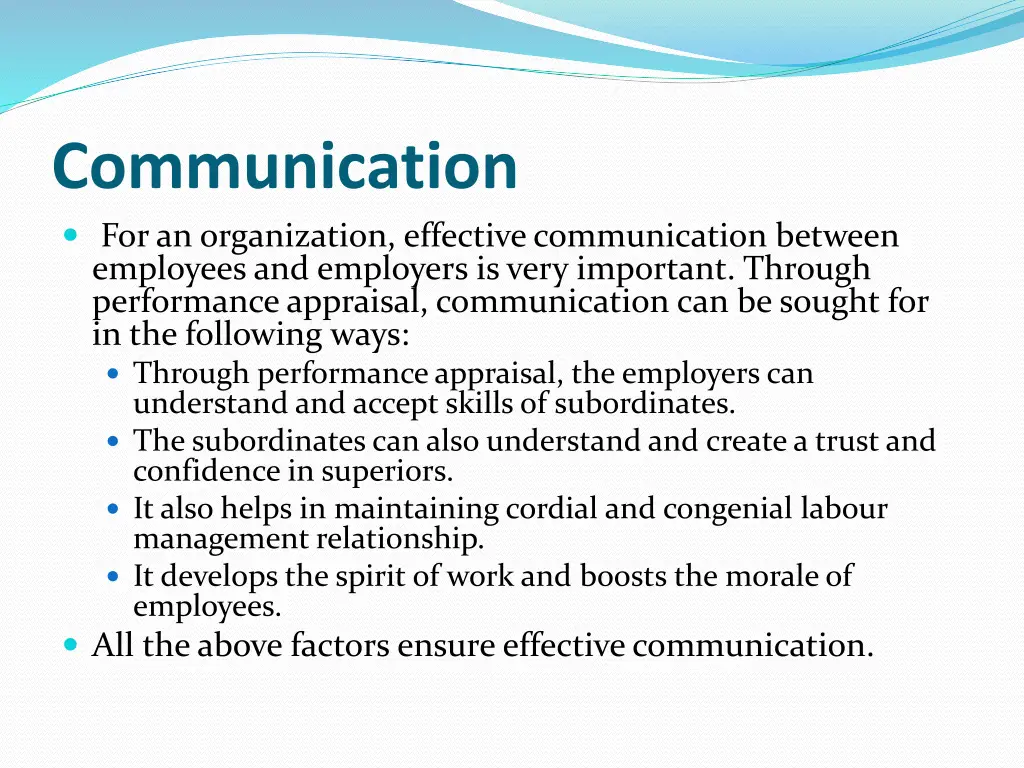 communication for an organization effective