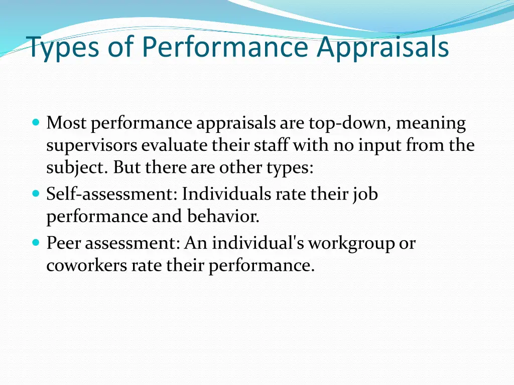 types of performance appraisals