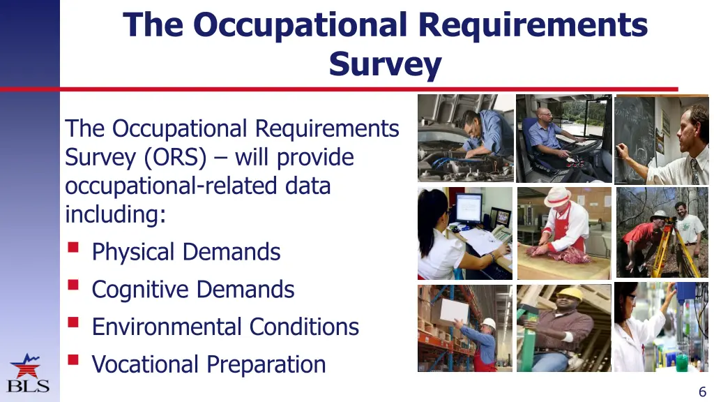 the occupational requirements survey