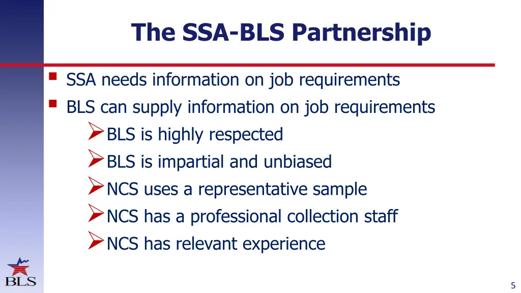 the ssa bls partnership