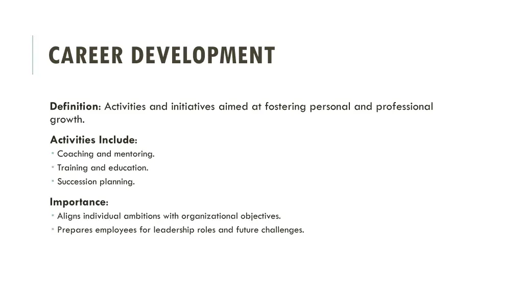 career development