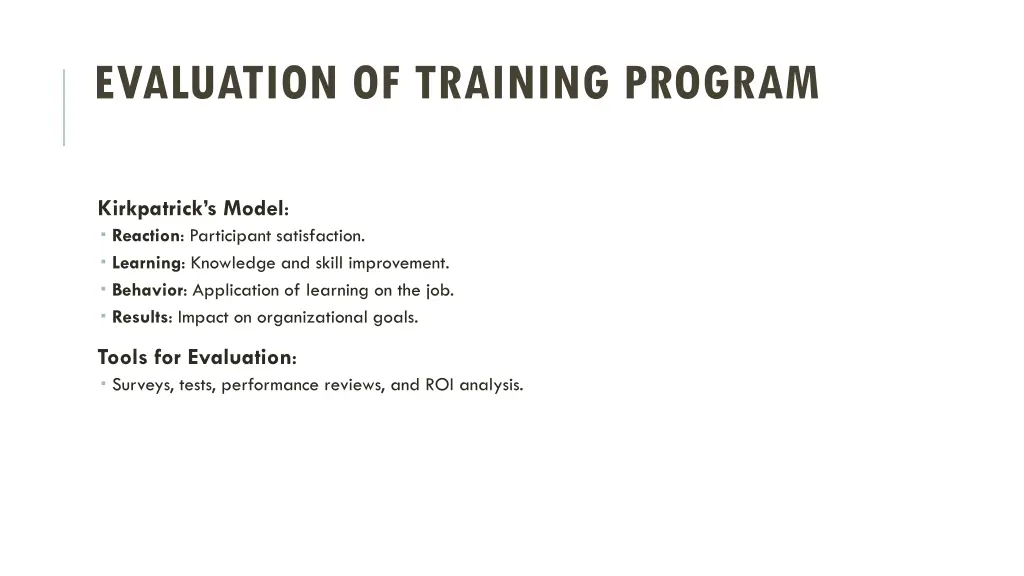 evaluation of training program