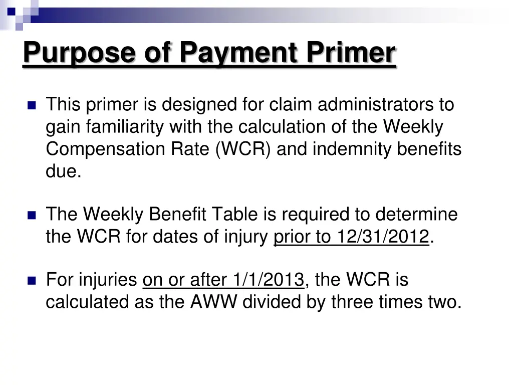 purpose of payment primer