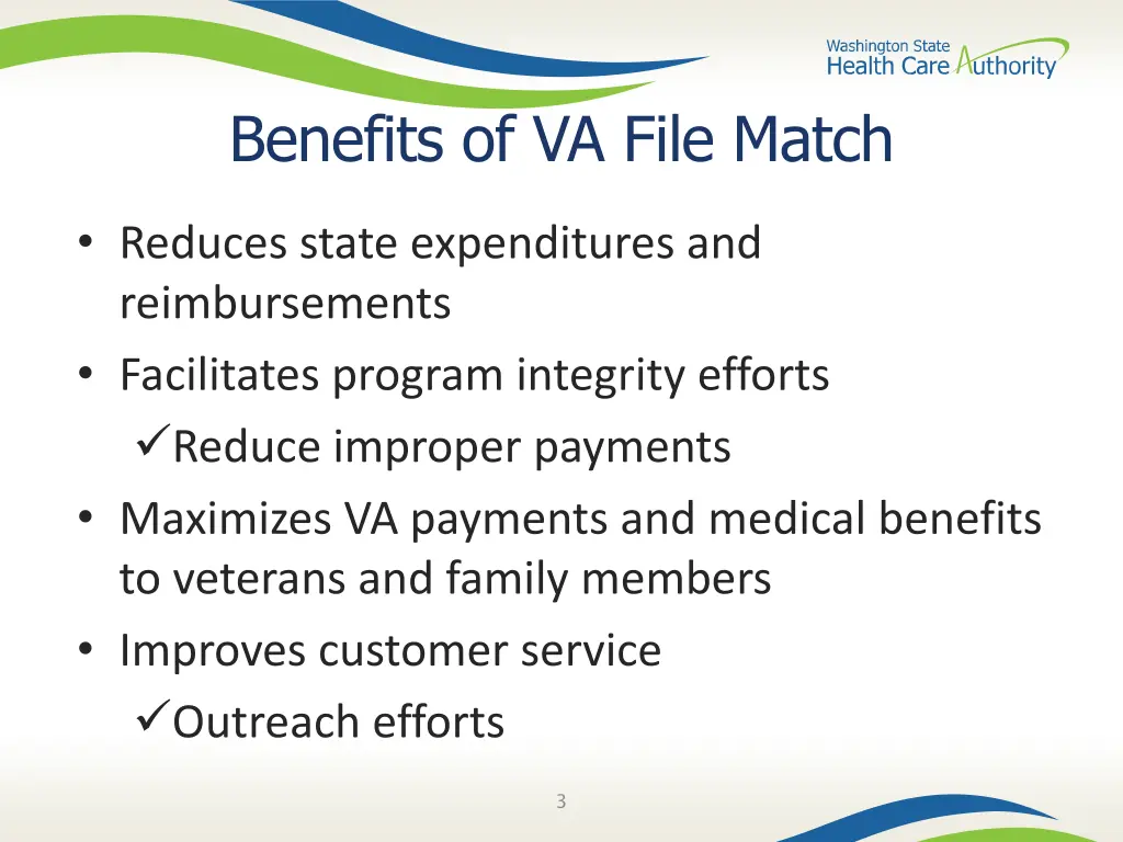 benefits of va file match