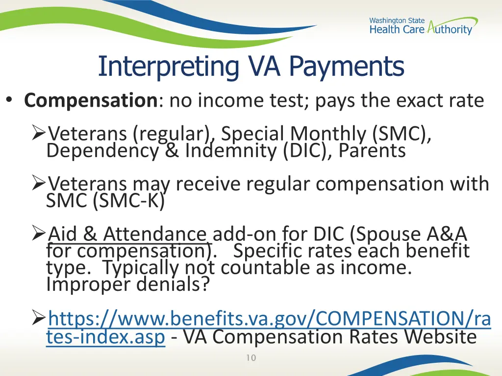 interpreting va payments