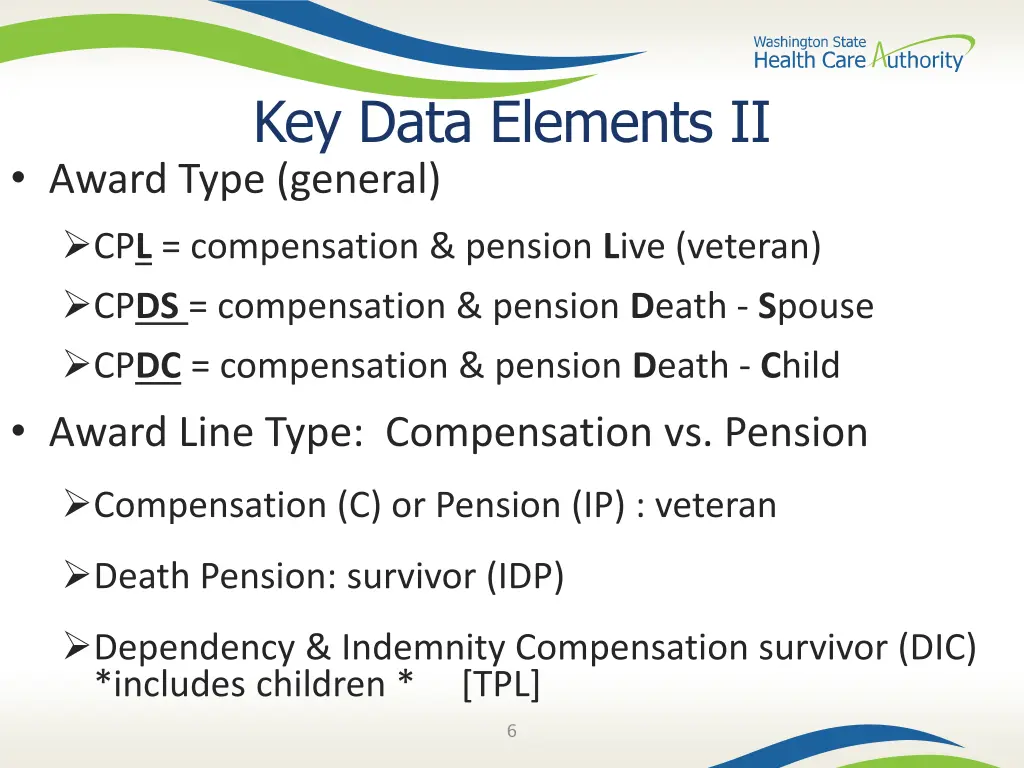 key data elements ii