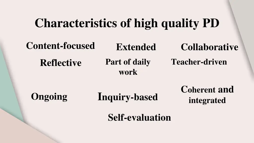 characteristics of high quality pd
