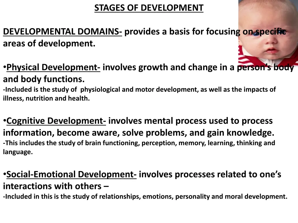 stages of development