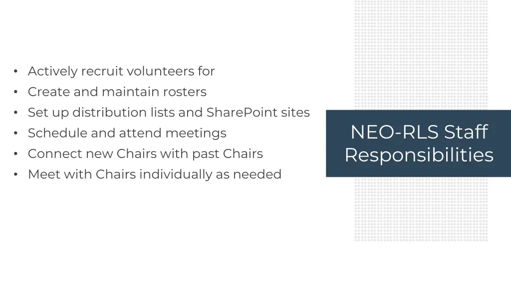 actively recruit volunteers for create