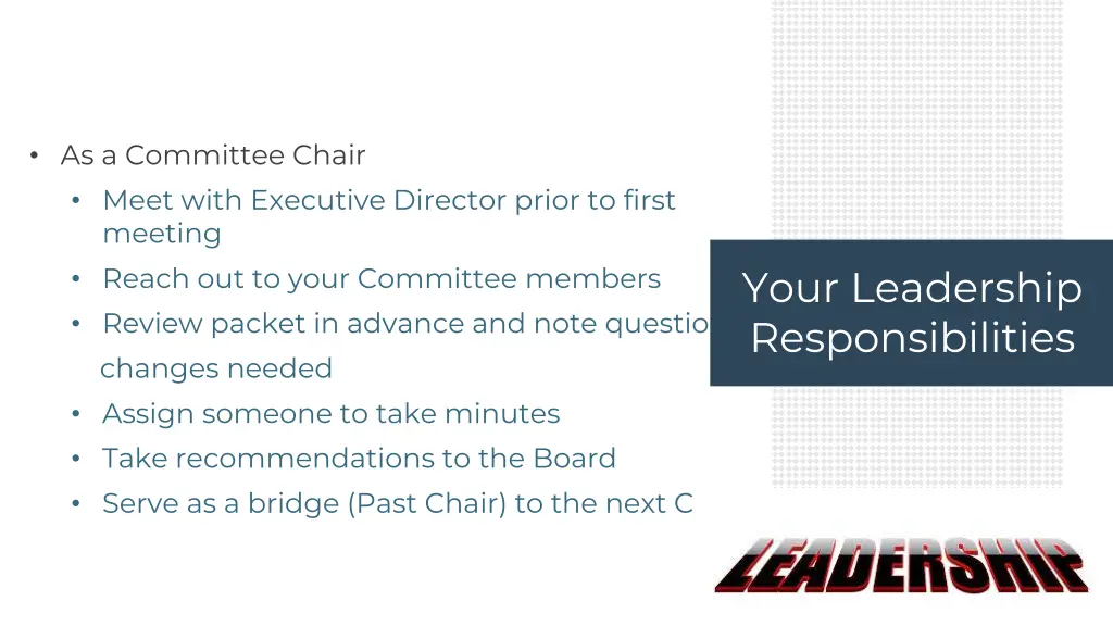 as a committee chair meet with executive director