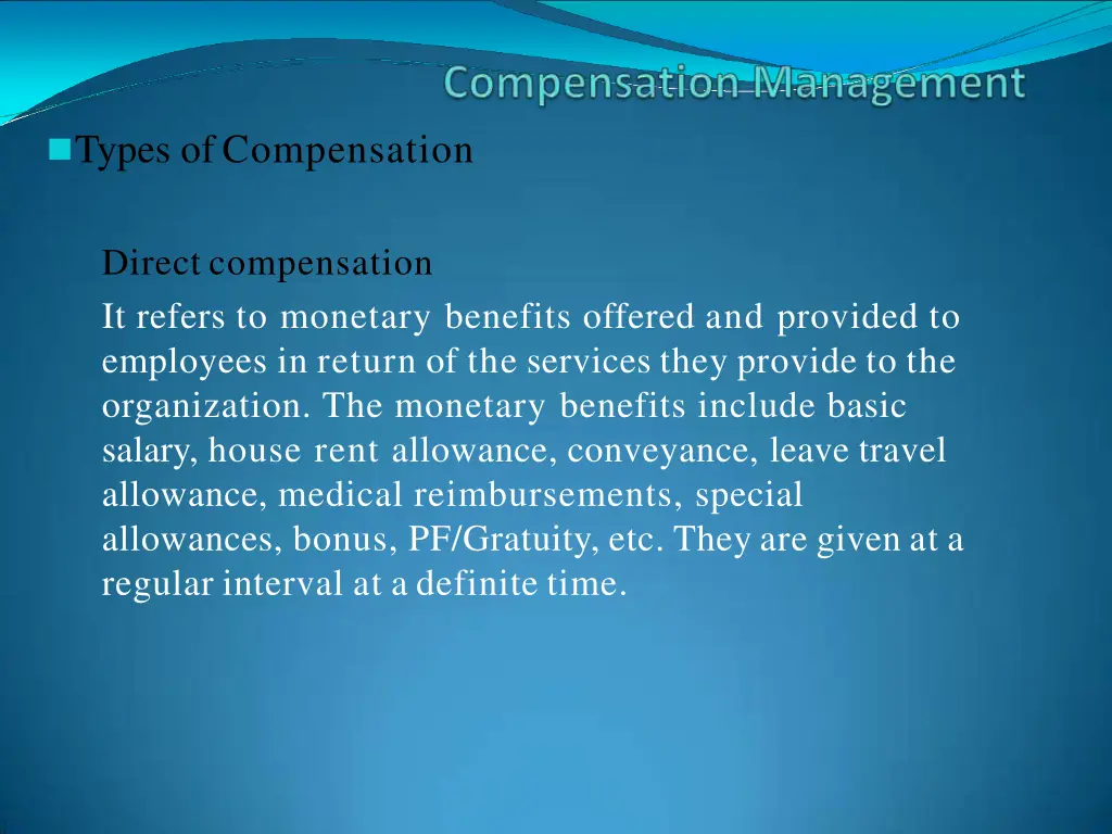 types ofcompensation