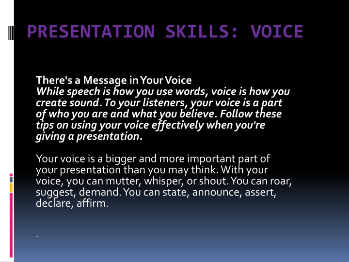 presentation skills voice