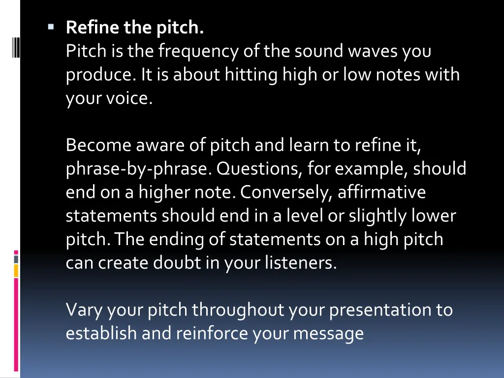 refine the pitch pitch is the frequency