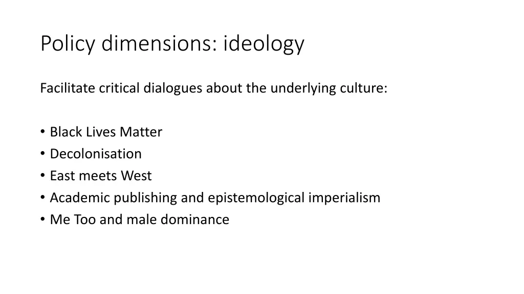 policy dimensions ideology