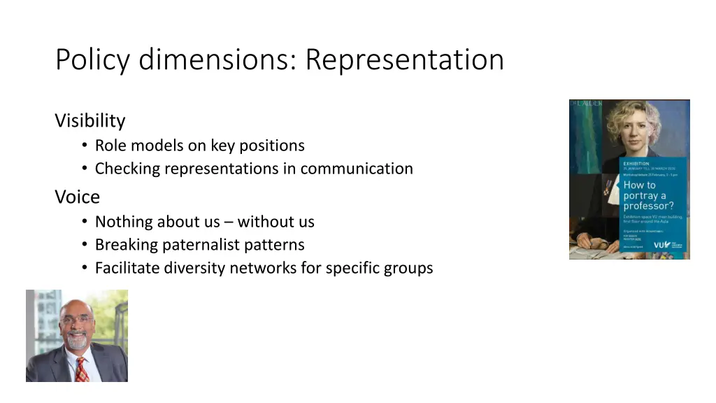 policy dimensions representation