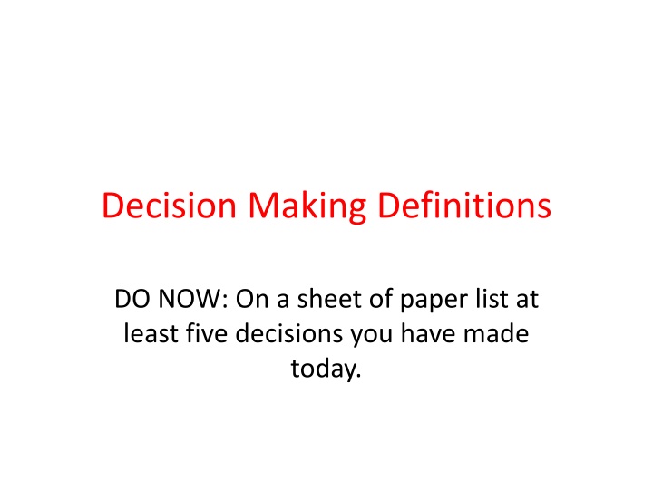 decision making definitions