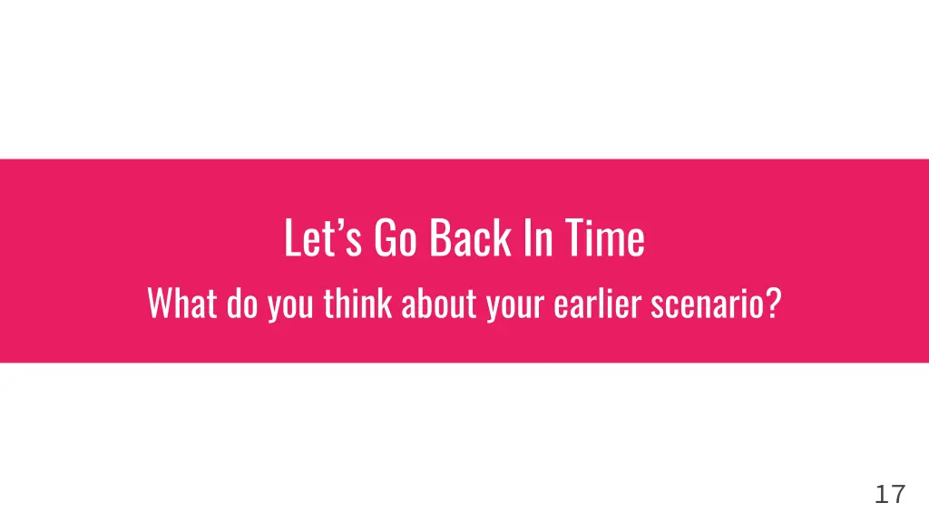 let s go back in time what do you think about