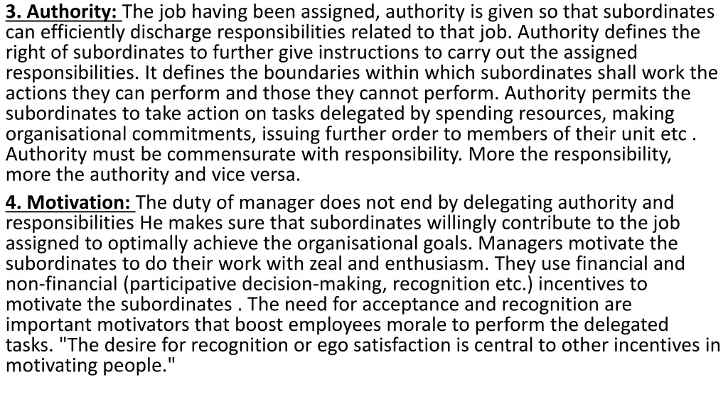 3 authority the job having been assigned
