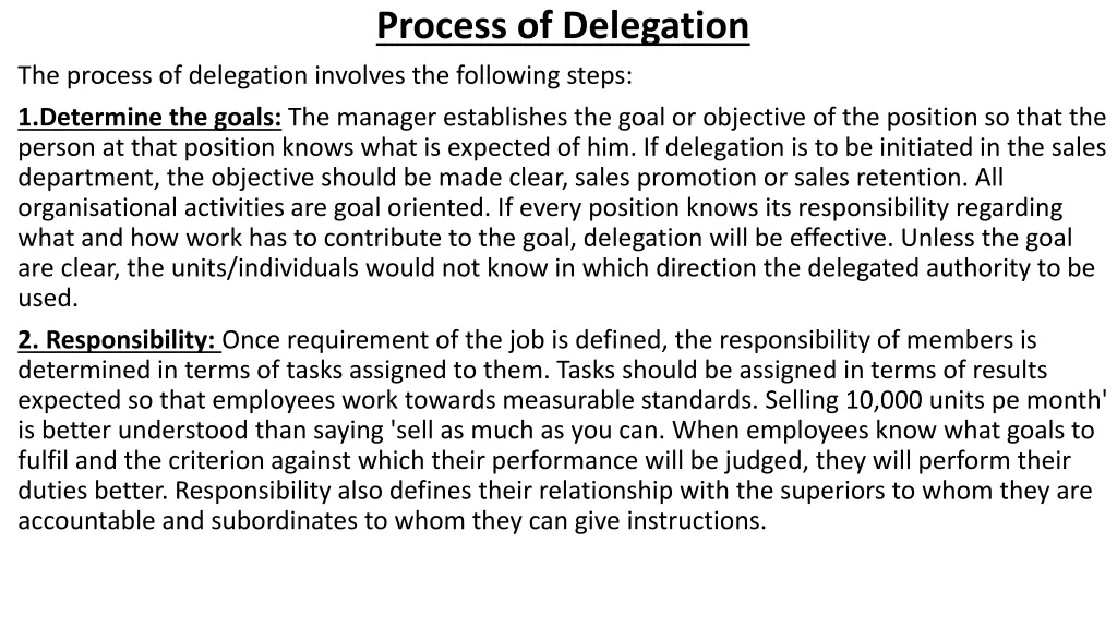 process of delegation