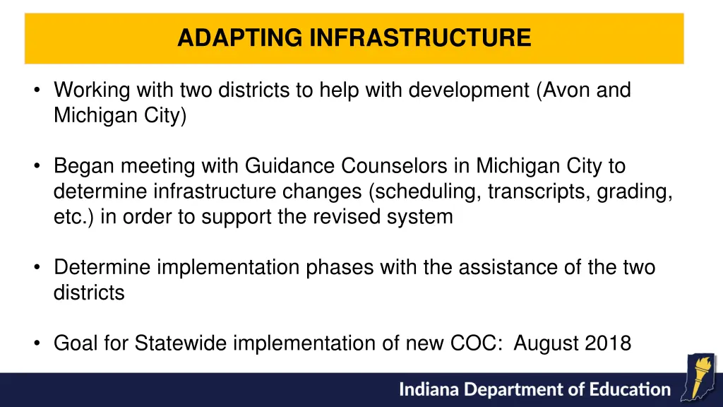 adapting infrastructure