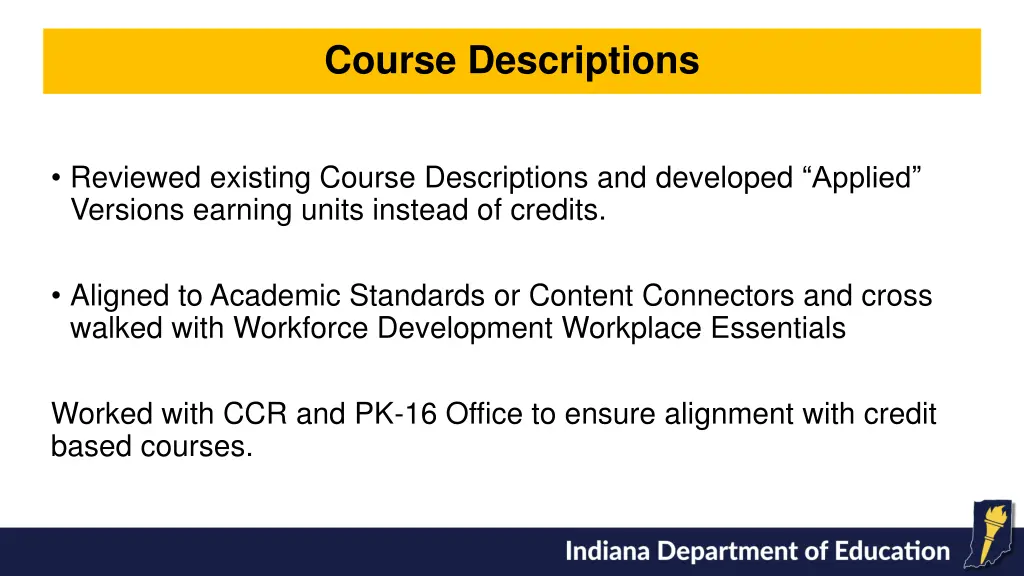 course descriptions
