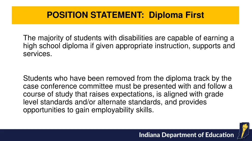 position statement diploma first