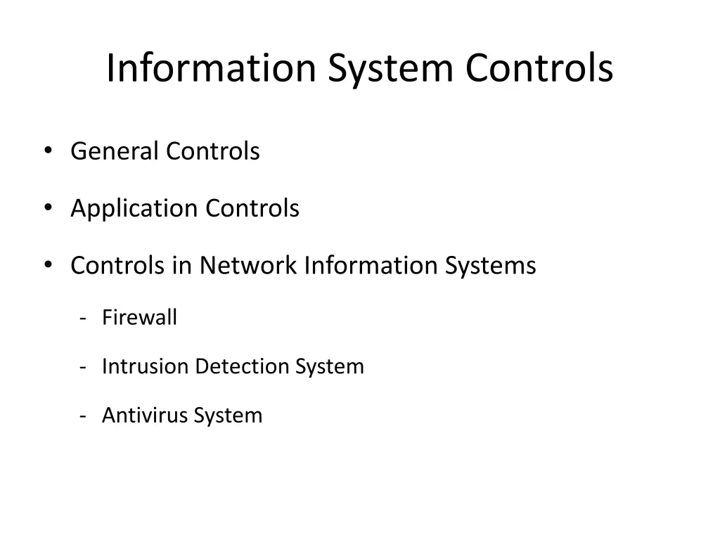 information system controls