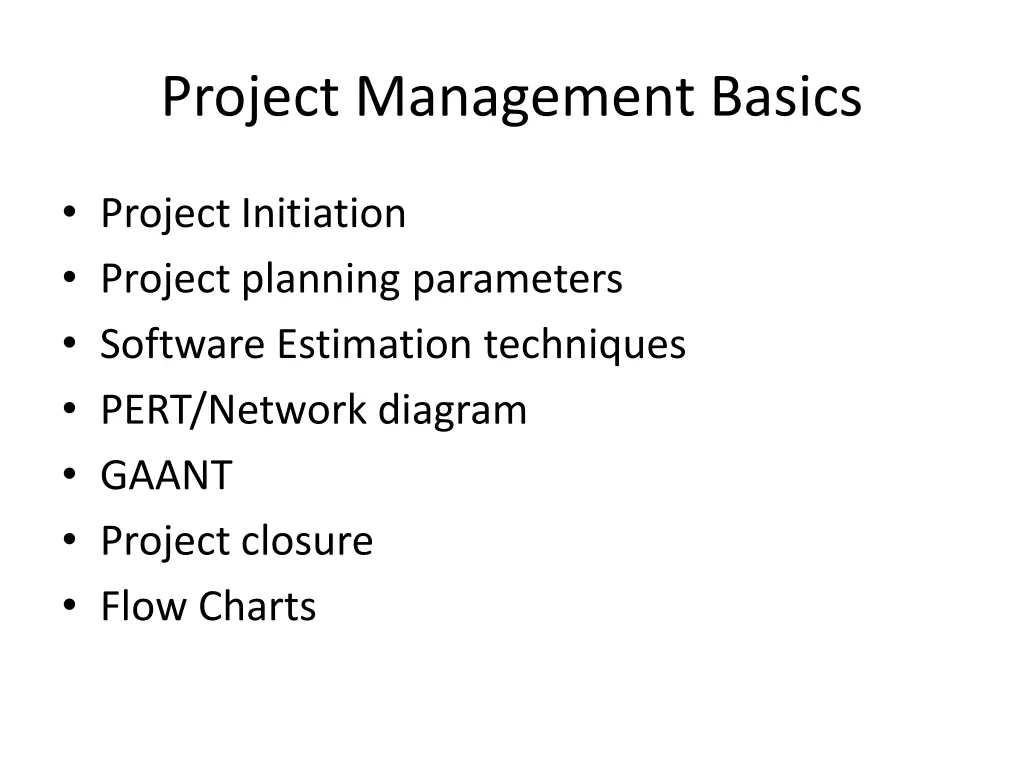 project management basics