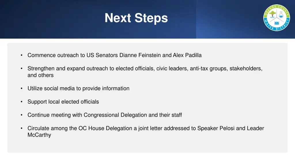 next steps