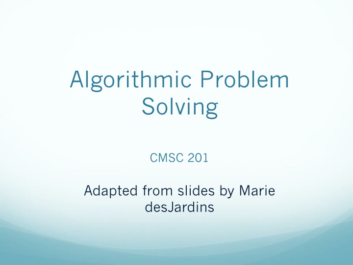 algorithmic problem solving