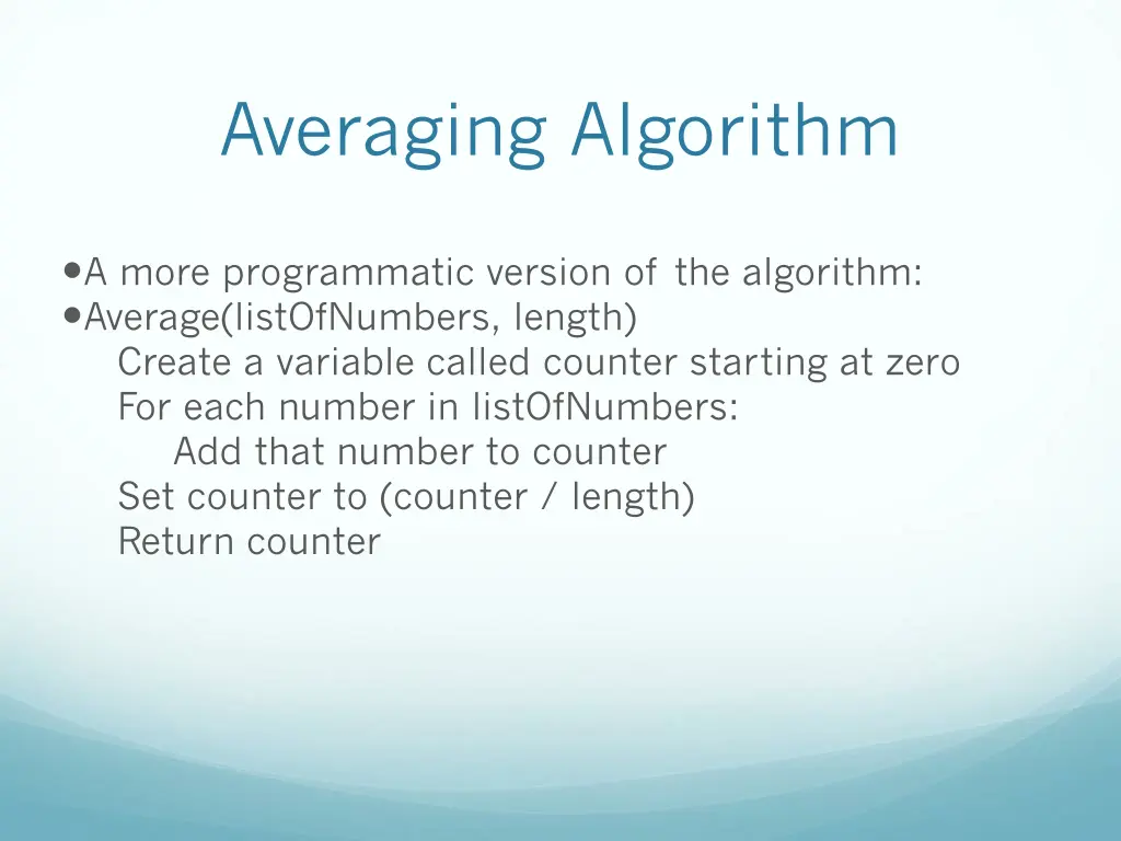averaging algorithm 1