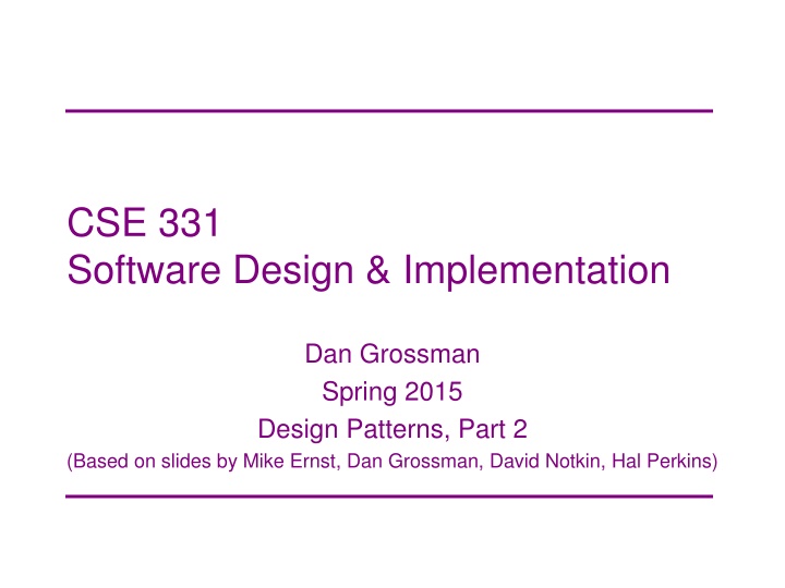 cse 331 software design implementation