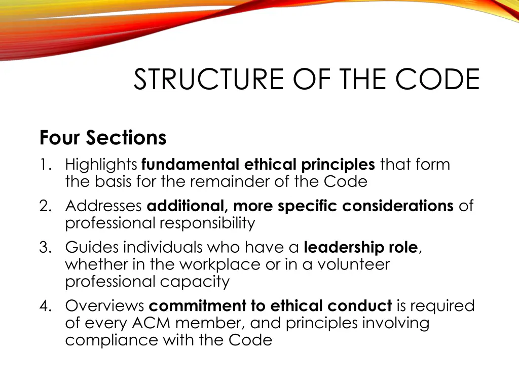 structure of the code