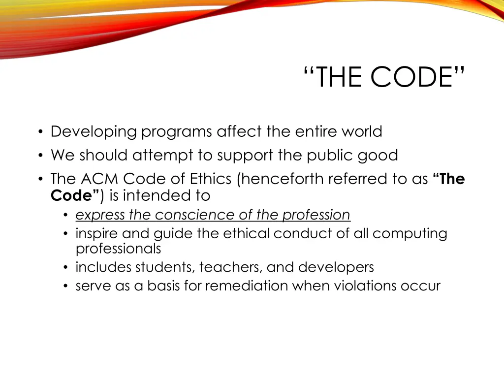 the code