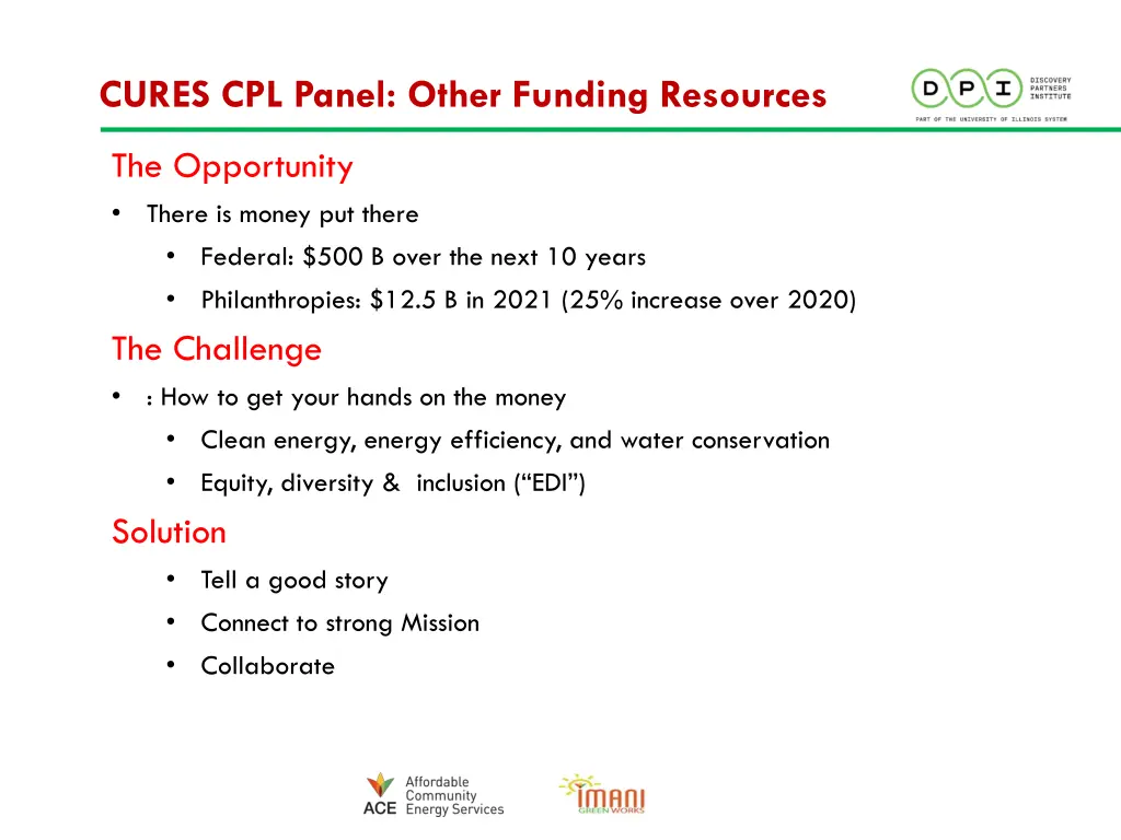 cures cpl panel other funding resources 2