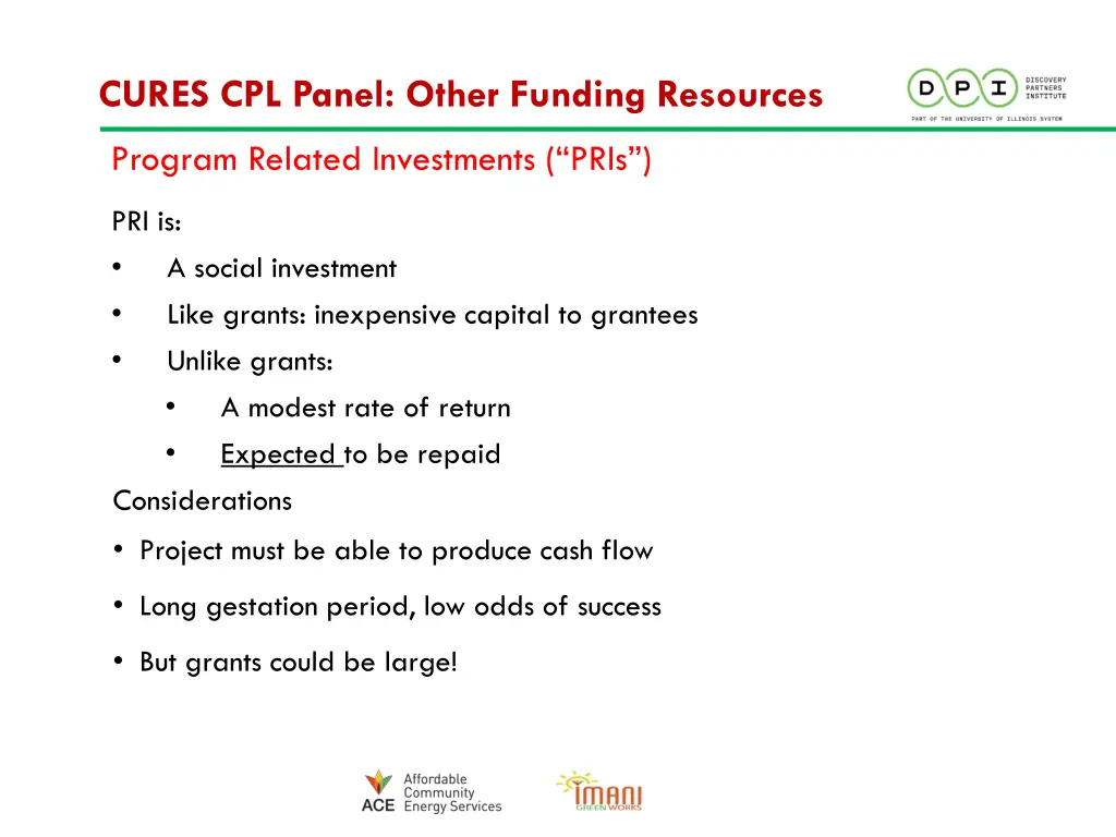 cures cpl panel other funding resources 5