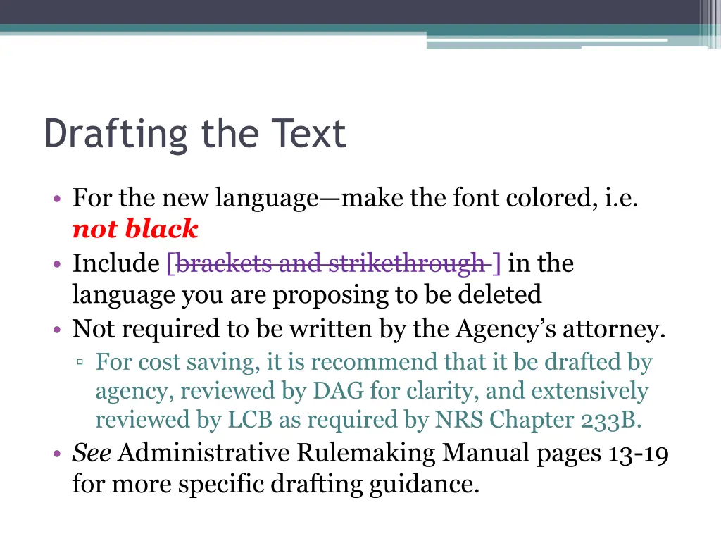 drafting the text 2
