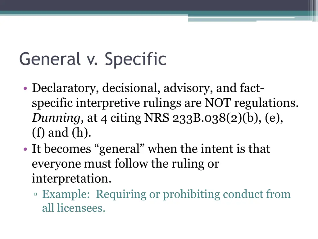 general v specific