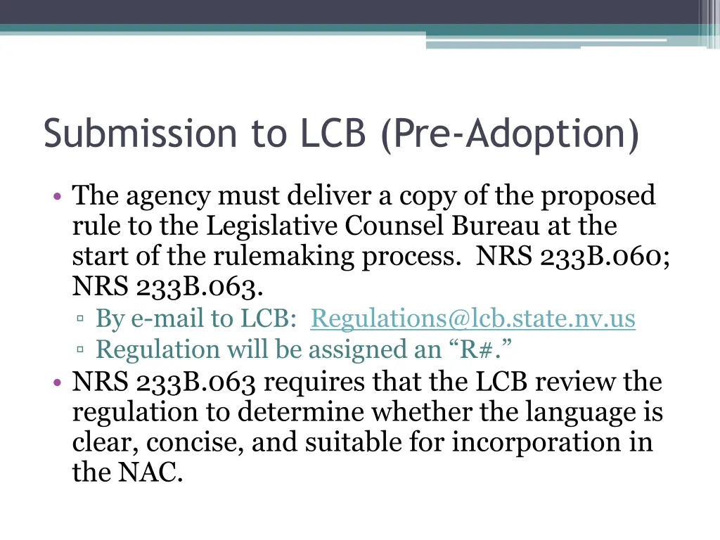 submission to lcb pre adoption